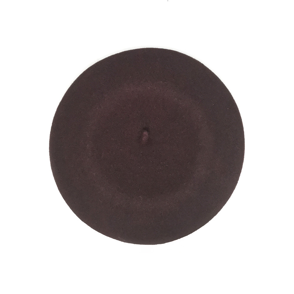 Chocolate Brown Handmade 100% Merino Beret 