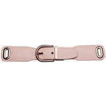 Baltea reversible leather belt in pink and brick with a gold buckle