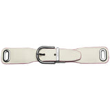 Baltea pink and off-white reversible leather belt, buckle detail
