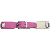 Baltea reversible leather belt in pink and off-white with a silver buckle