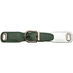 Baltea reversible leather belt in green and white with a rose-gold buckle