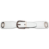 Baltea green and white reversible leather belt, buckle detail