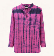 Asti Embellished Silk Blouse – Pink & Purple