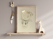 Dotty Cry babies by Arteonn Letterpress Displayed in Home Setting