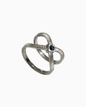 Silver Ring with blue Swarovski