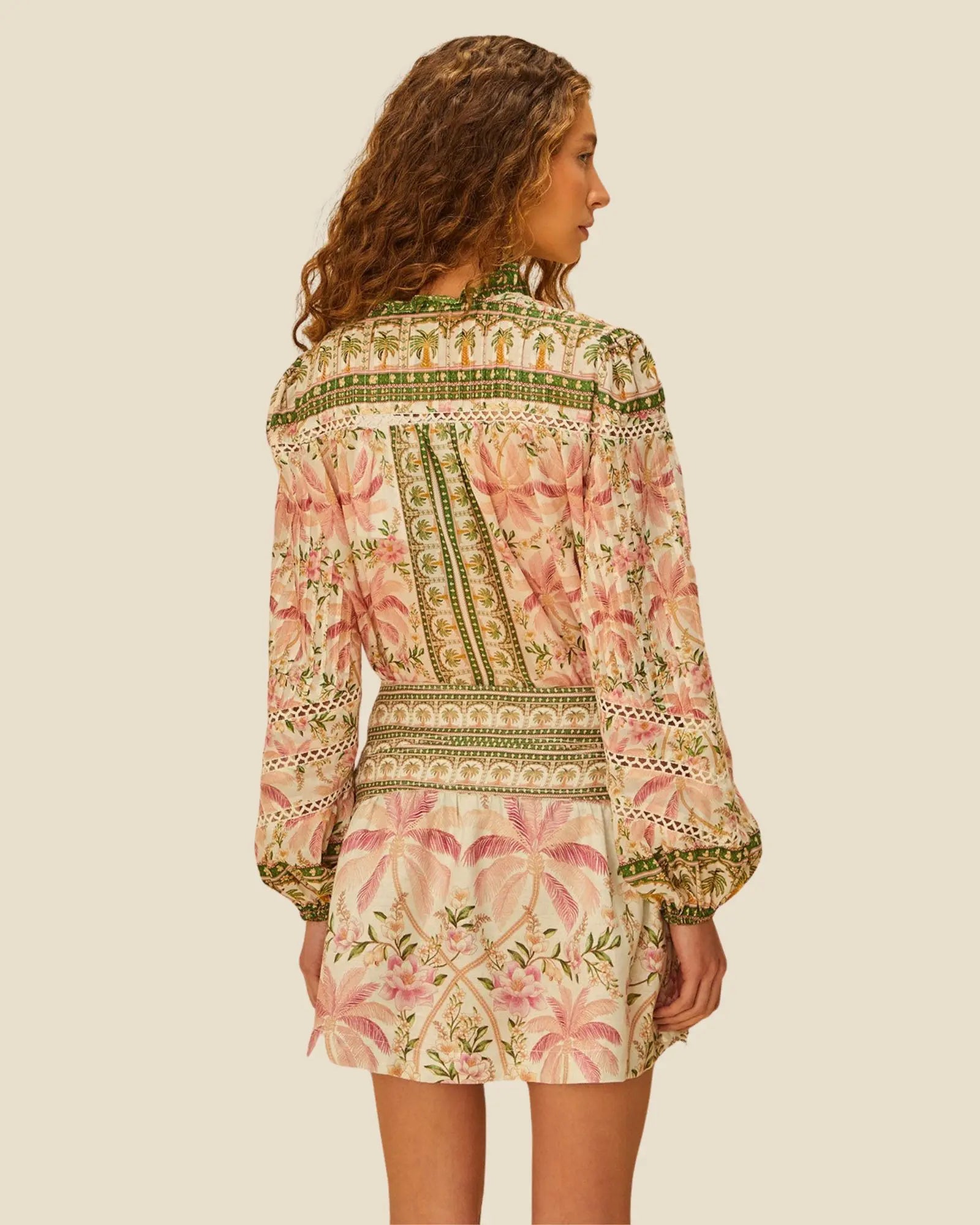 Back view of the FARM Rio Palm Dream Mini Skirt.