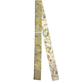 Baltea Le Manège carousel-print silk twilly scarf in beige
