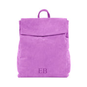 Emmy Boo Backpack Lipari in fuchsia suede crust leather with monogram - Made in Italy.