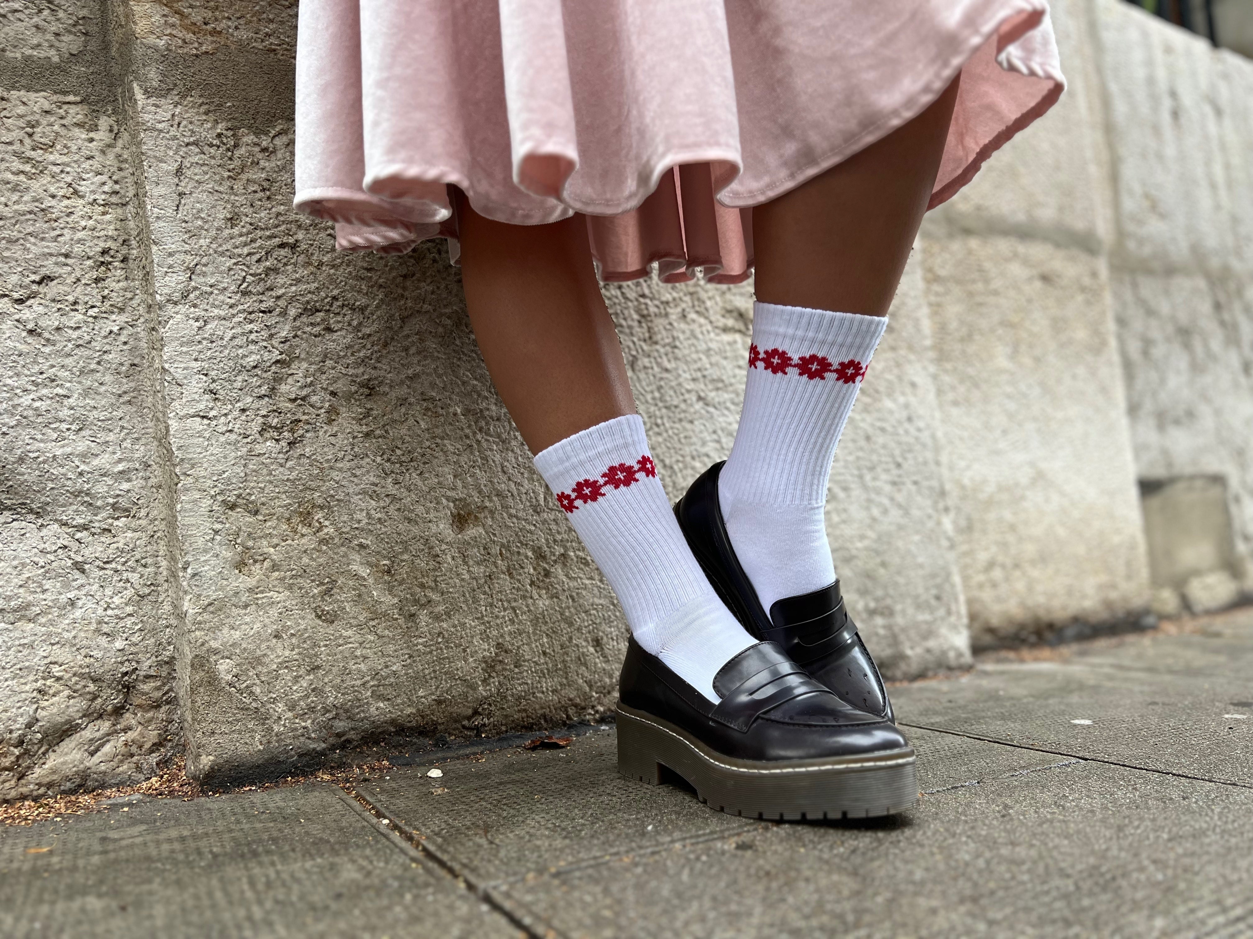 Fleurs Rouges Socken