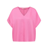 Draped V-Neck Top - Orchid Pink