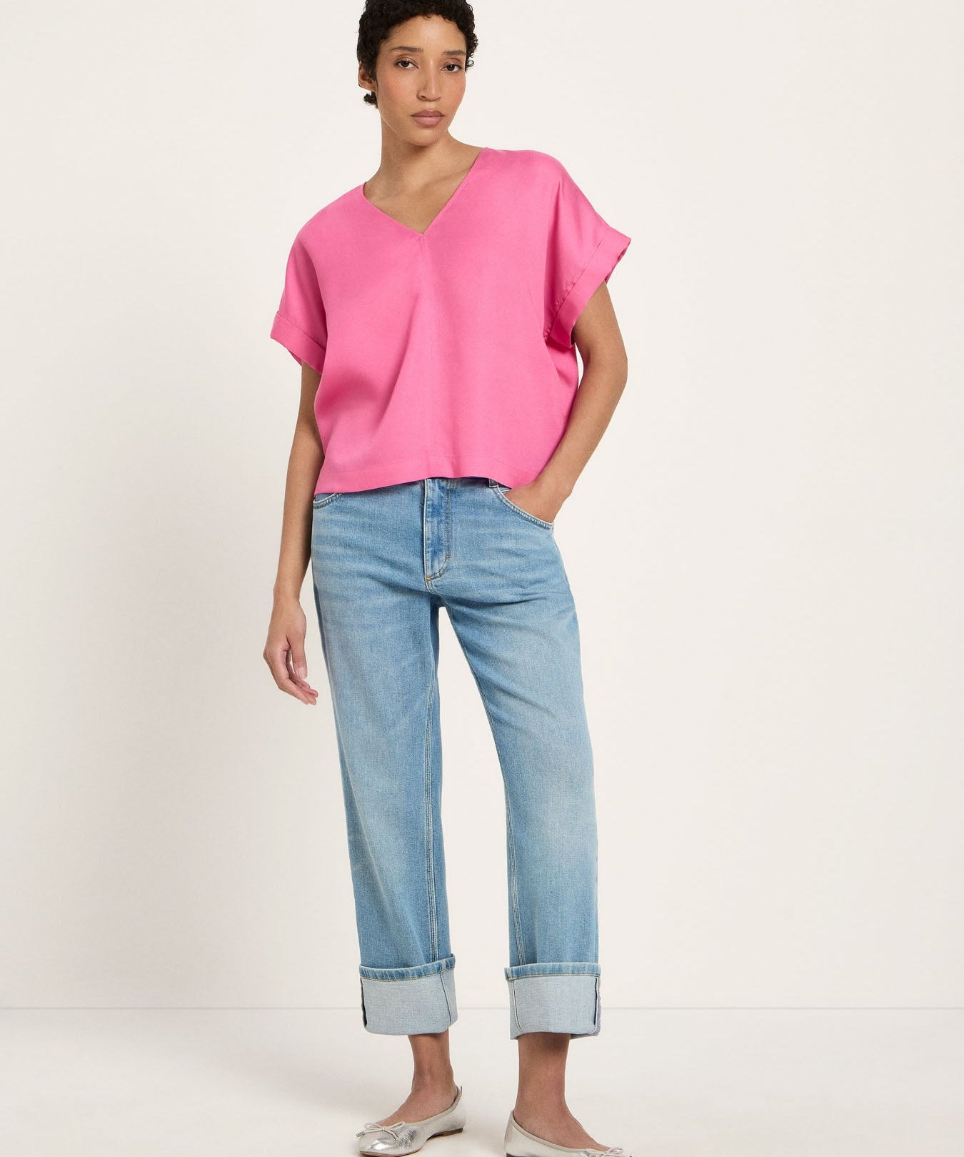 LANIUS Blouse Shirt in bright orchid – TENCEL Lyocell, 99things.ch