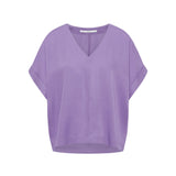 Draped V-Neck Top - Lavender