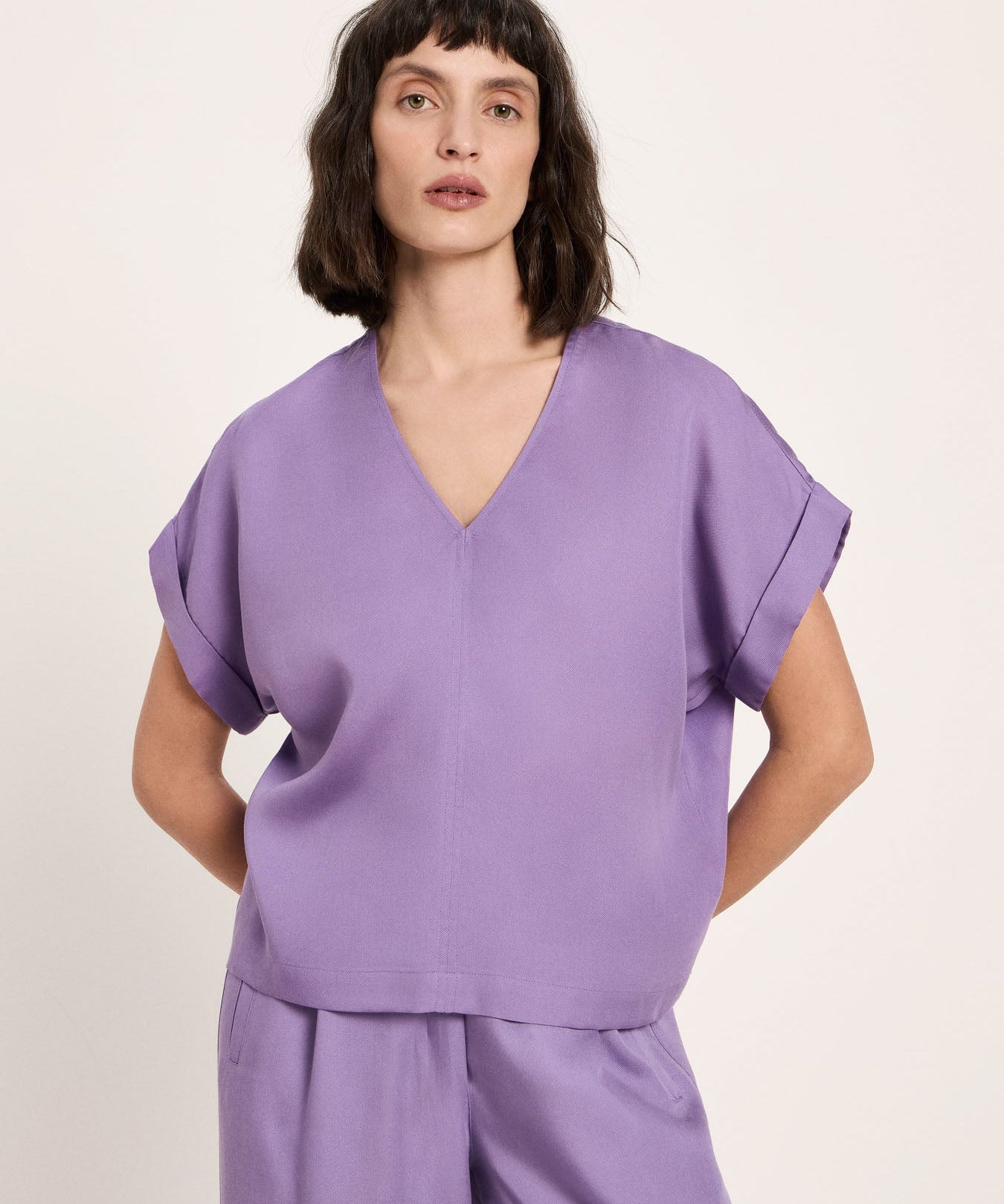 LANIUS Blouse Shirt in purple blue – TENCEL Lyocell, 99things.ch