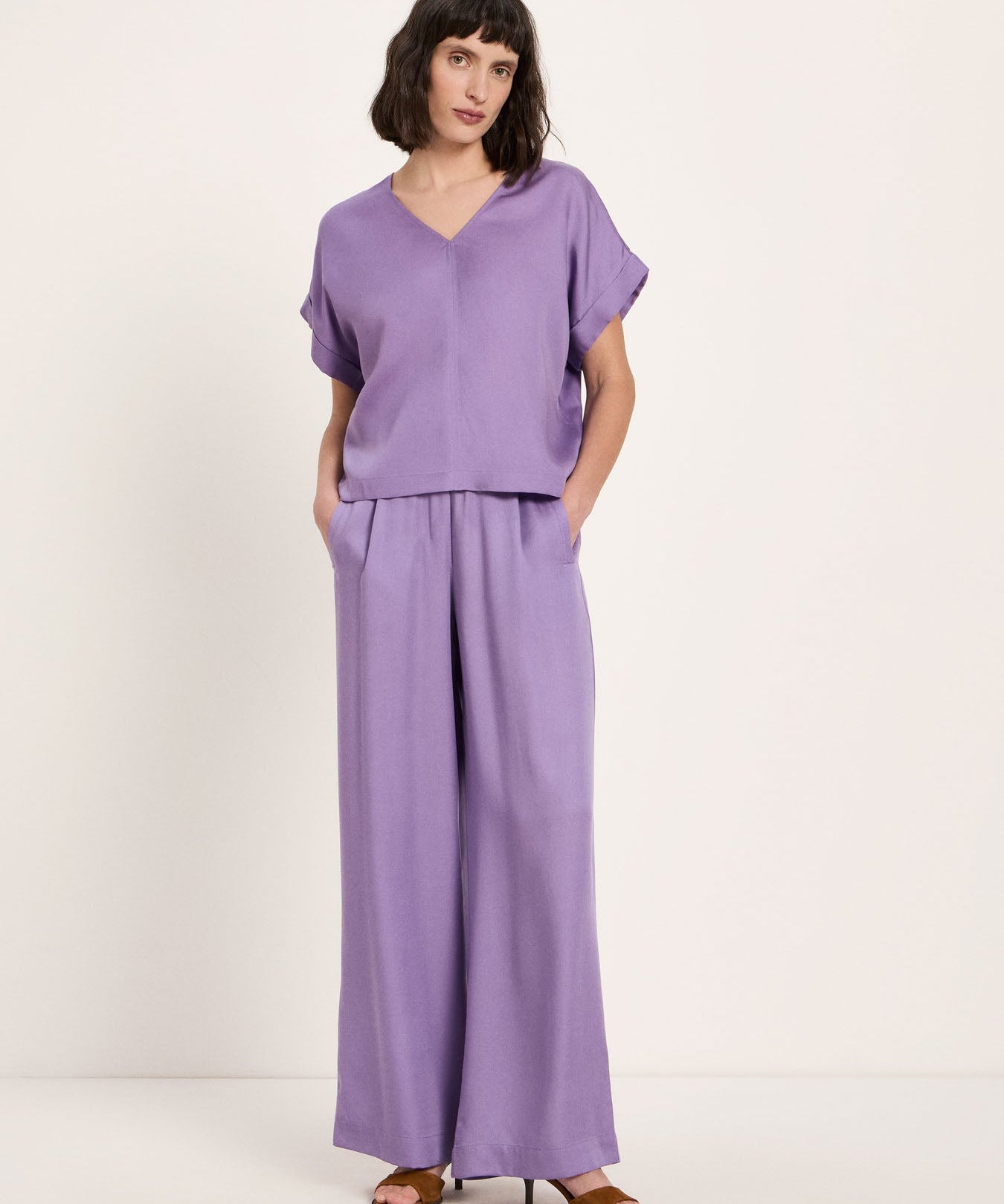 LANIUS Blouse Shirt in purple blue – TENCEL Lyocell, 99things.ch