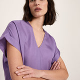 Draped V-Neck Top - Lavender