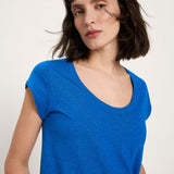 Scoop Neck Tee - Lapis Blue