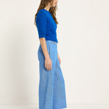 Linen & Organic Cotton Wide-Leg Culottes - Sky Blue