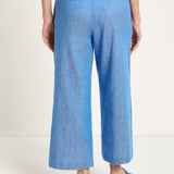 Linen & Organic Cotton Wide-Leg Culottes - Sky Blue