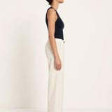 Pinstripe Marlene Trousers - Ecru & Black