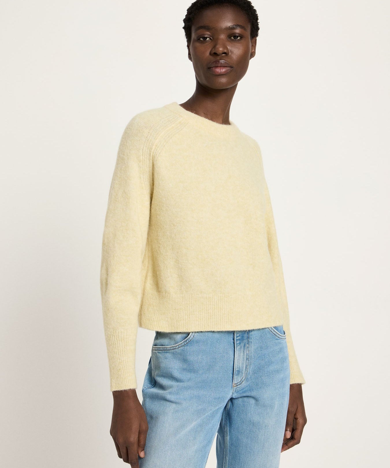 LANIUS Raglan Sweater in pastel sun melange stripes – alpaca & virgin wool, 99things.ch