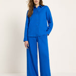 LANIUS Shirt Blouse (GOTS) in lapis – organic linen, 99things.ch
