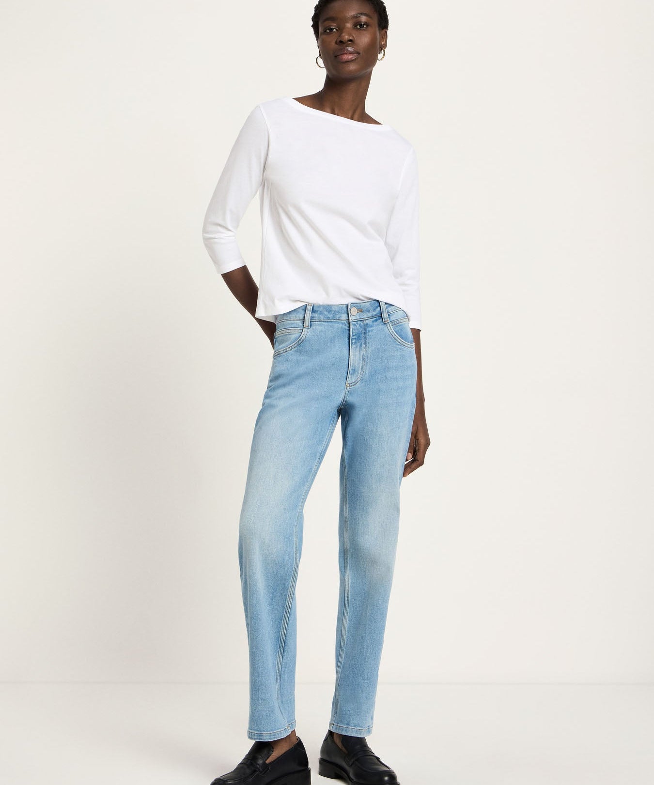 LANIUS Jeans with Turn-Up (GOTS) in light blue denim – organic cotton, 99things.ch