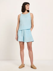 Organic Linen Shorts — Sky Blue
