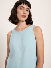 Organic Linen Sleeveless Top — Sky Blue