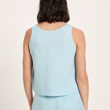 Organic Linen Sleeveless Top — Sky Blue