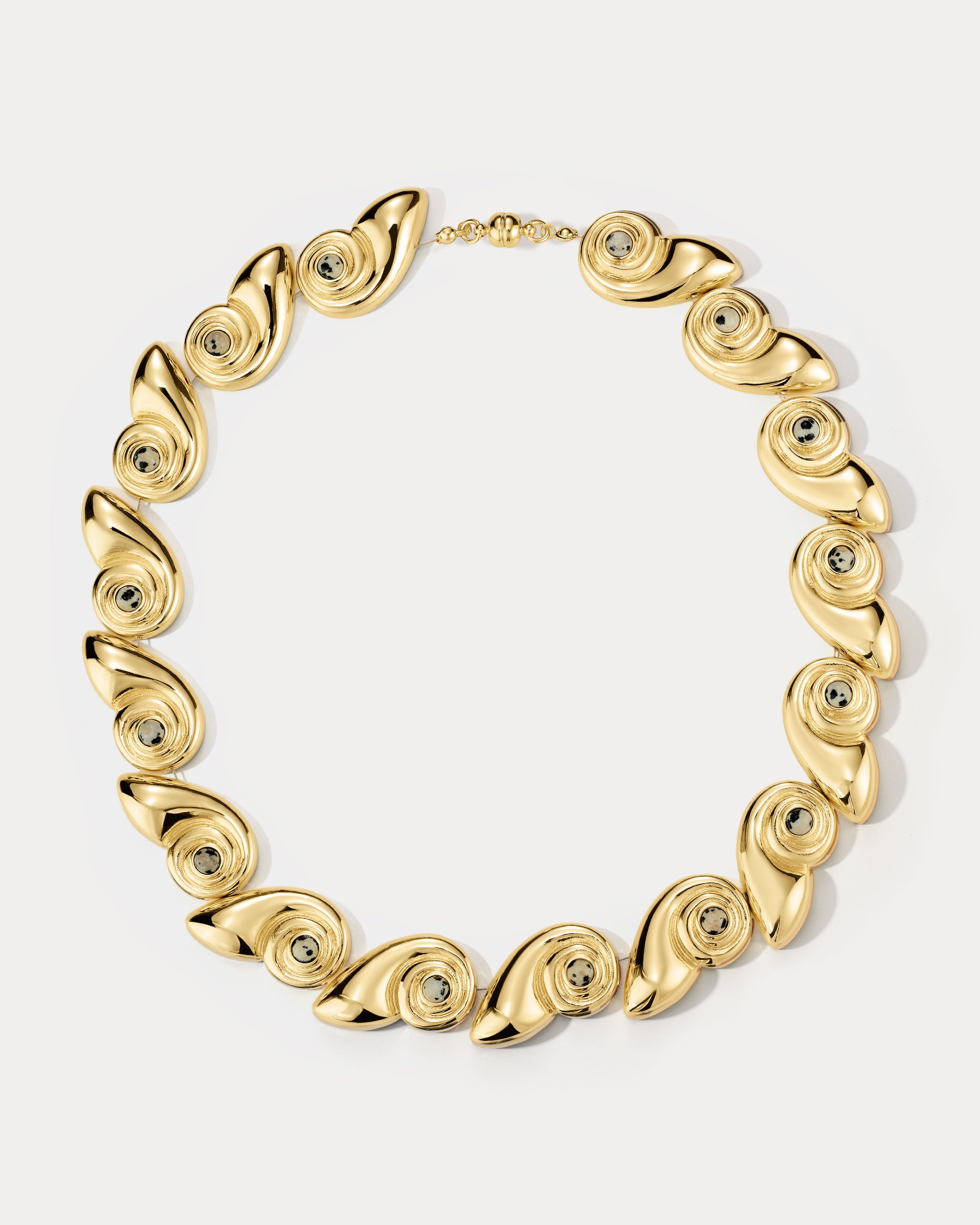 Luv AJ Palma Shell Statement Necklace in gold