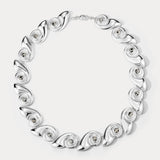 Luv AJ Palma Shell Statement Necklace in silver