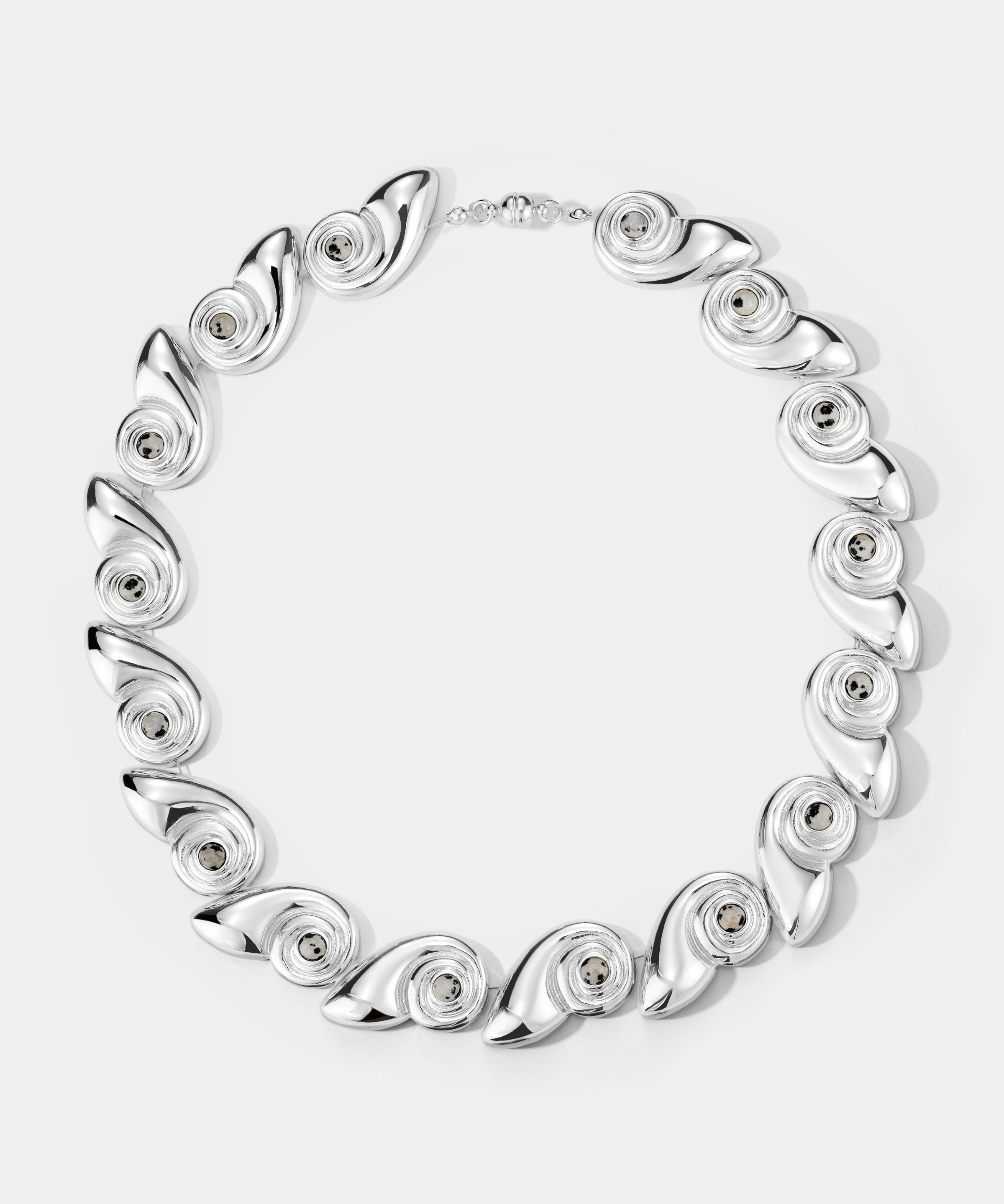 Luv AJ Palma Shell Statement Necklace in silver