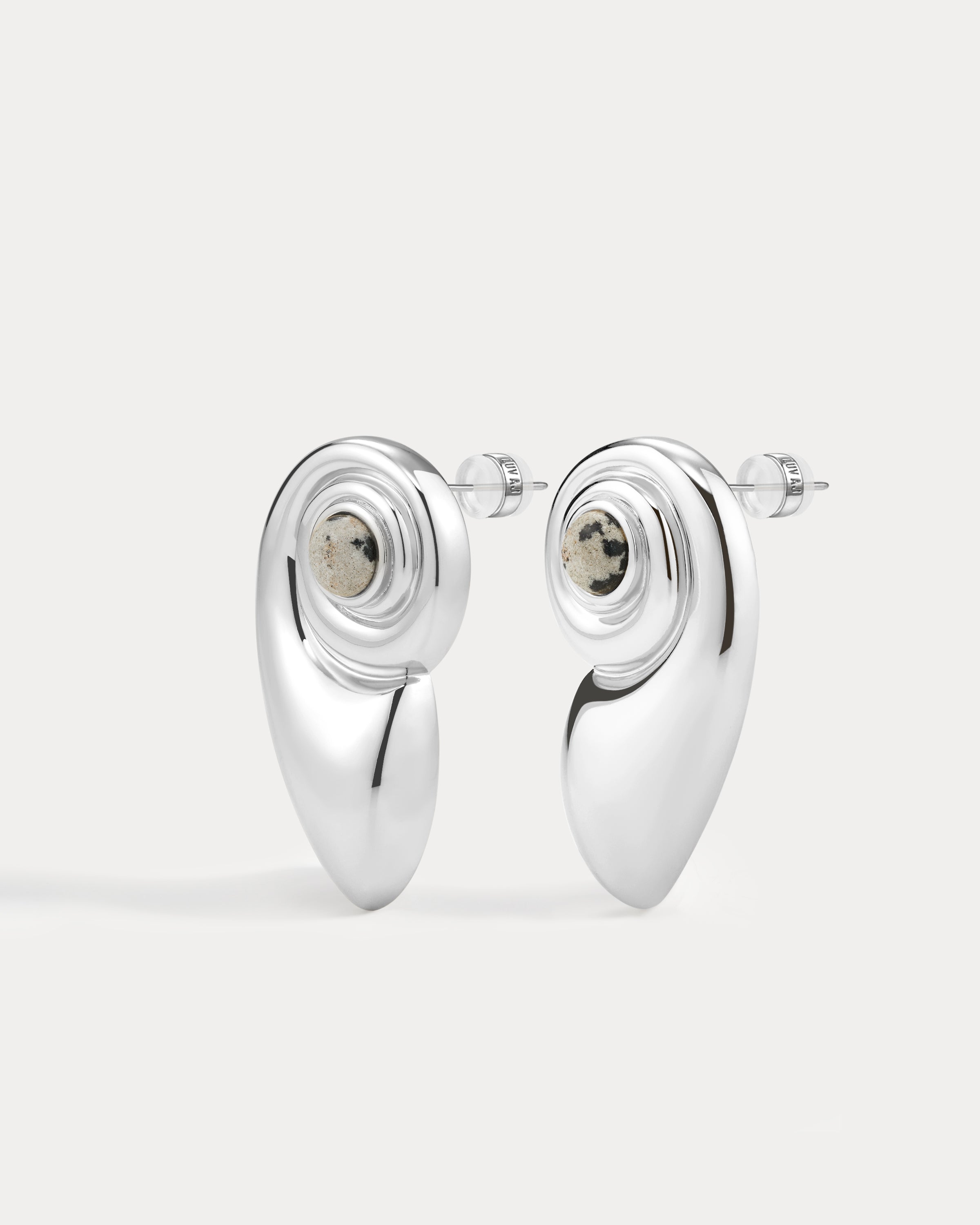 Luv AJ Palma Shell Studs in silver