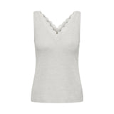 Lace Trim Organic Cotton Vest – Grey Marl