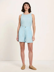 Organic Linen Shorts — Sky Blue