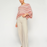 MMEdele Knit Pullover in Peachy, front view on model, 3/4 sleeves visible