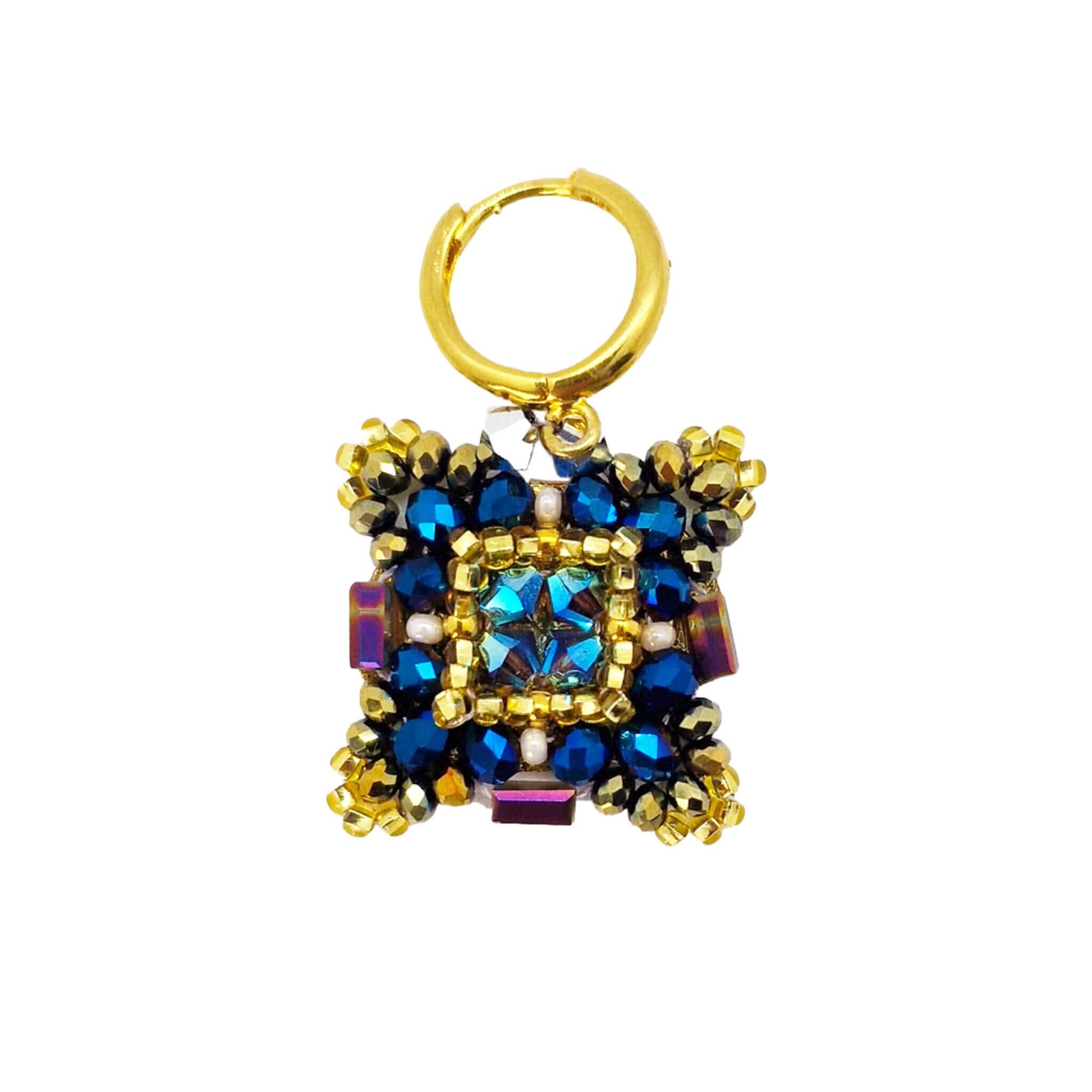 Marakame Acapulco Blue Purple Beaded Drop Earrings Product vendor