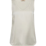 MMAstrid Silk Tank Top in ivory product flat lay view