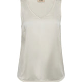 MMAstrid Silk Tank Top in ivory product flat lay view