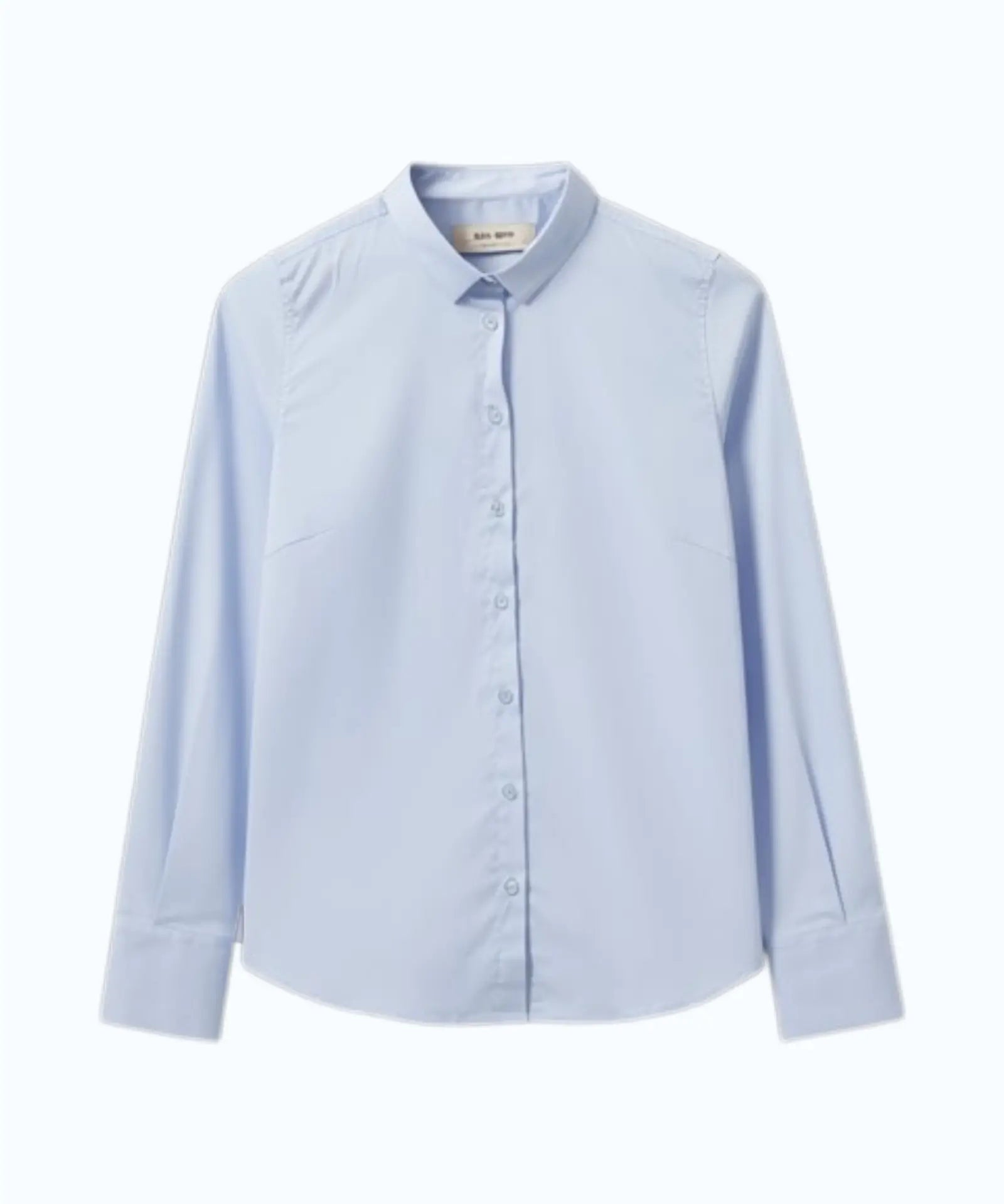 Light blue button-up shirt MMTilda with classic collar on a white background