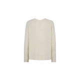 Mos Mosh Thora V-neck knit in ecru, back view – 99things.ch