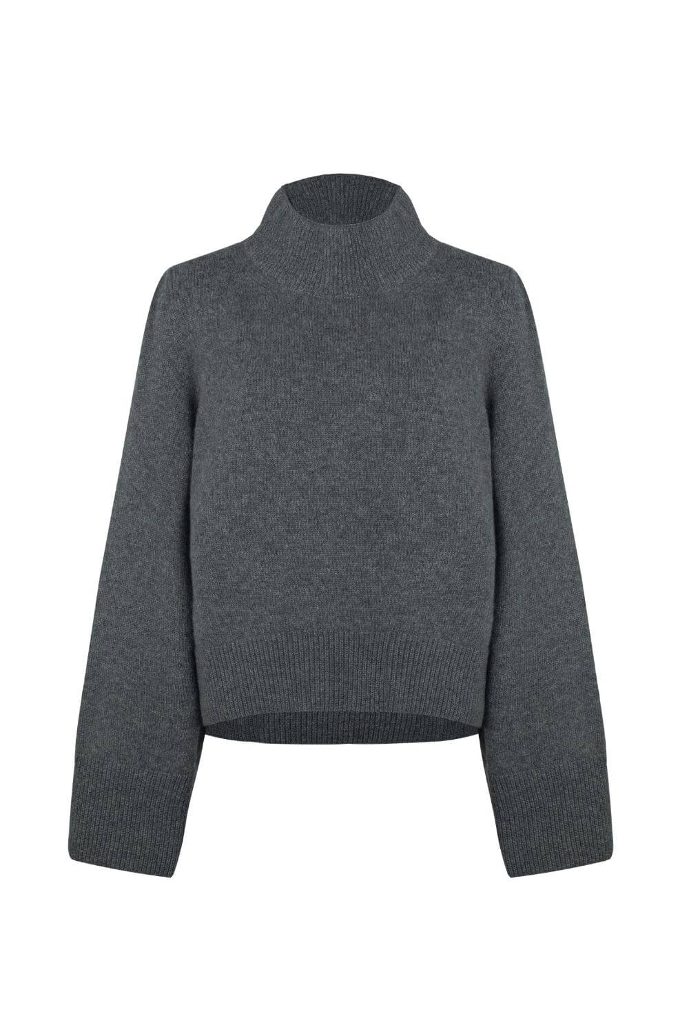 Nuage Cashmere | Wide-Sleeve Grey Cashmere Sweater
