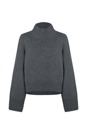 Nuage Cashmere | Wide-Sleeve Grey Cashmere Sweater