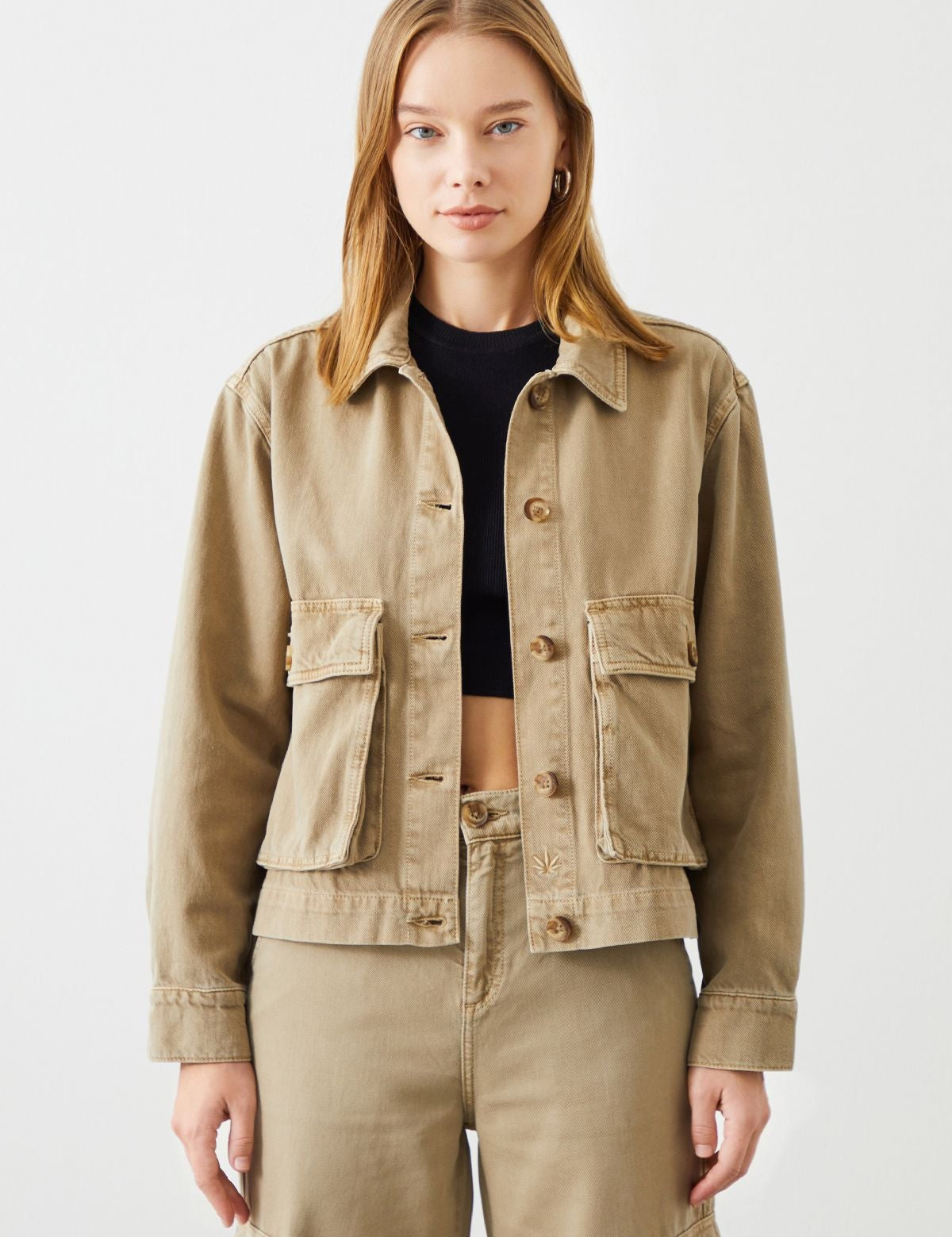  Ra Denim-Lima Beige Women's Hemp Jacket-2