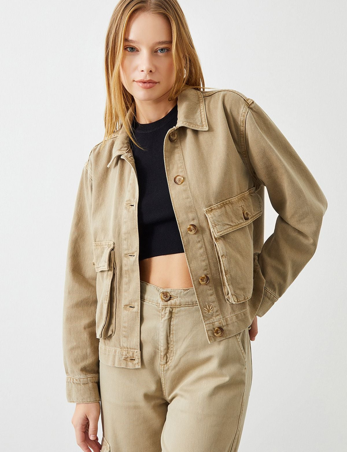  Ra Denim-Lima Beige Women's Hemp Jacket-1