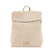 Cream coloured Emmy Boo Backpack Lipari crafted in suede crust leather with adjustable shoulder straps.