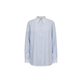 Mos Mosh Elinda stripe lace shirt in Brunnera blue, front view – 99things.ch