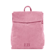 Emmy Boo Backpack Lipari in geranium pink suede crust leather  with your personal monogram - Made in Italy
