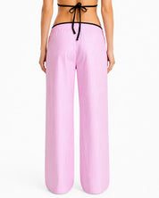 Candy-Striped Cotton Wide-Leg Pants