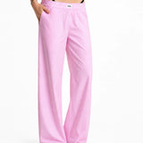 Candy-Striped Cotton Wide-Leg Pants